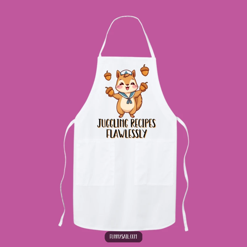 Funny Squirrel Sailor Apron: Juggling Chef, Kitchen Fun, Perfect Gift