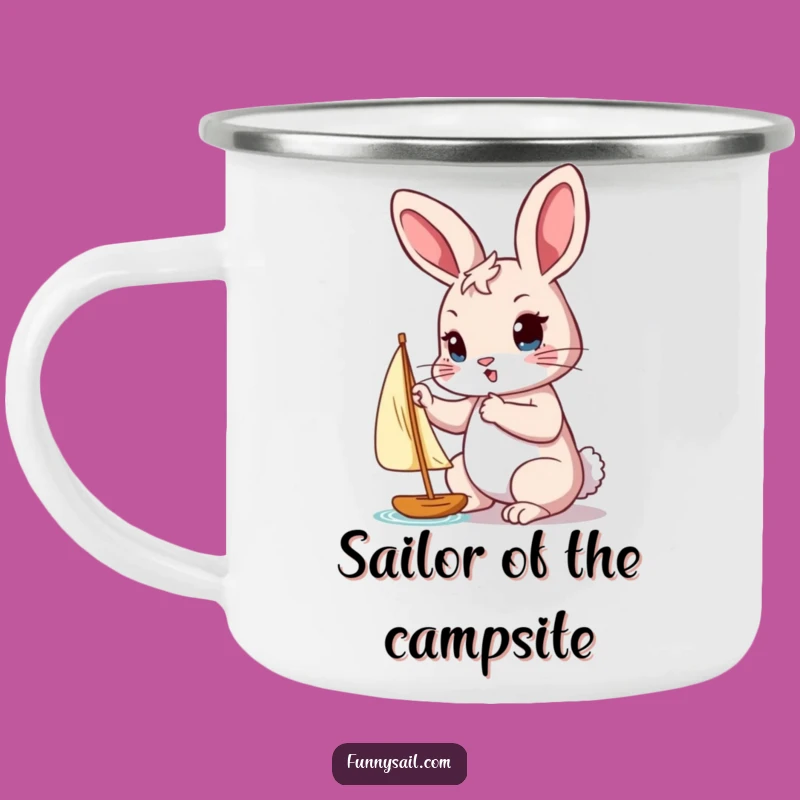 Funny Rabbit Camping Mug: Determined Journey & Hilarious Gift!