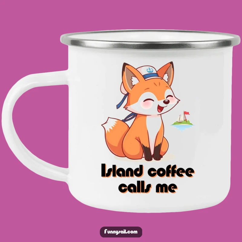 Funny Fox Sailor Camping Mug: Outdoor Barking Adventure, Durable, Perfect Gift