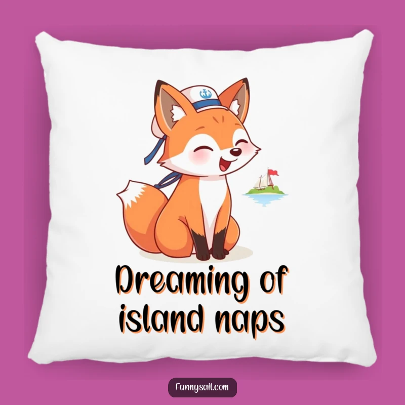 Funny Fox Sailor Pillow: Cozy Nautical Comfort, Adorable Accent Pillow Gift