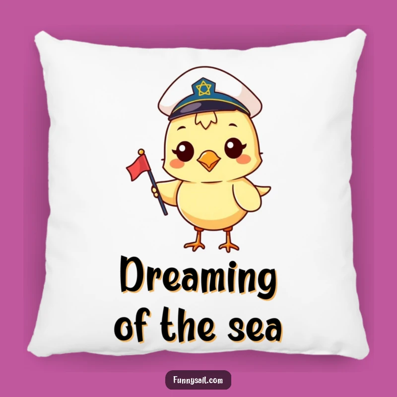 Funny Sailor Bird Pillow: Cozy Comfort & Nautical Bird Gift!