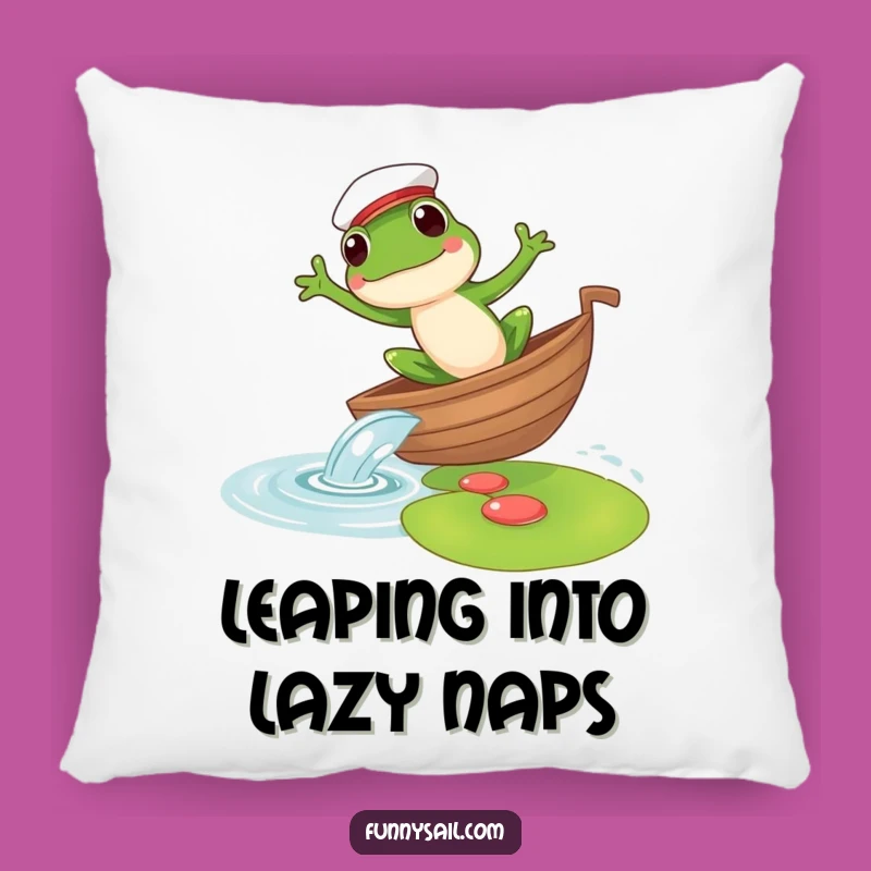 Funny Frog Sailor Pillow: Cozy Leap Comfort, Adorable Accent Pillow Gift