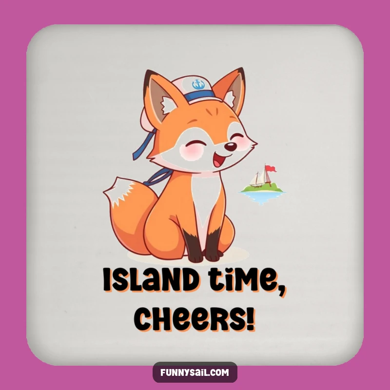 Funny Fox Sailor Coaster Set: Protect Surfaces, Nautical Decor, Perfect Gift