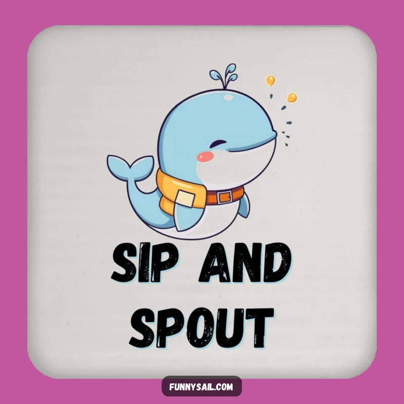 Funny Whale Coaster Set - Playful Drink Protection Gift