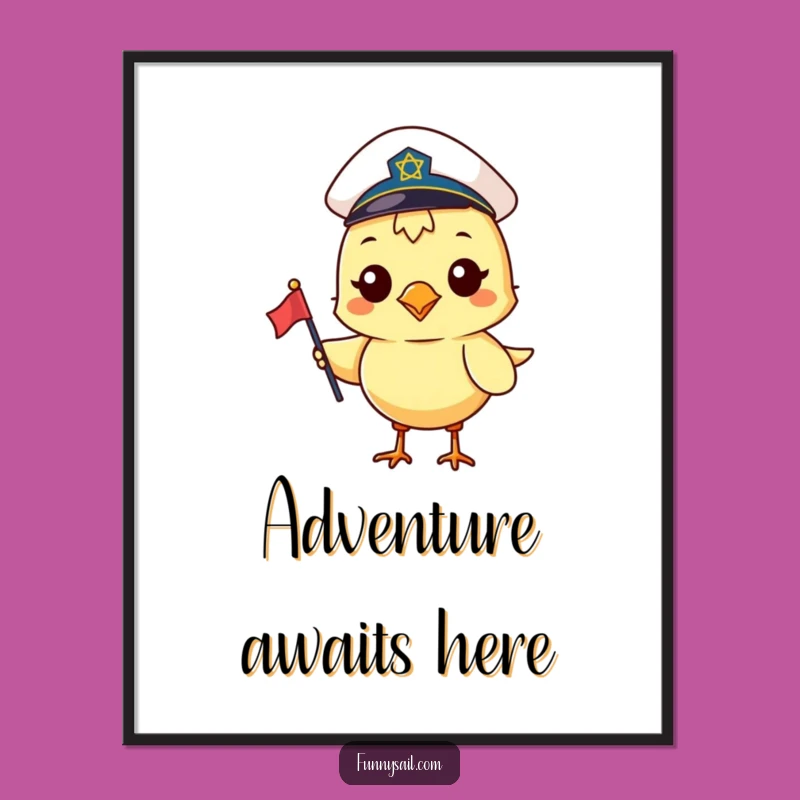 Funny Sailor Bird Poster: Cheerful Nautical Art & Bird Lover Gift!