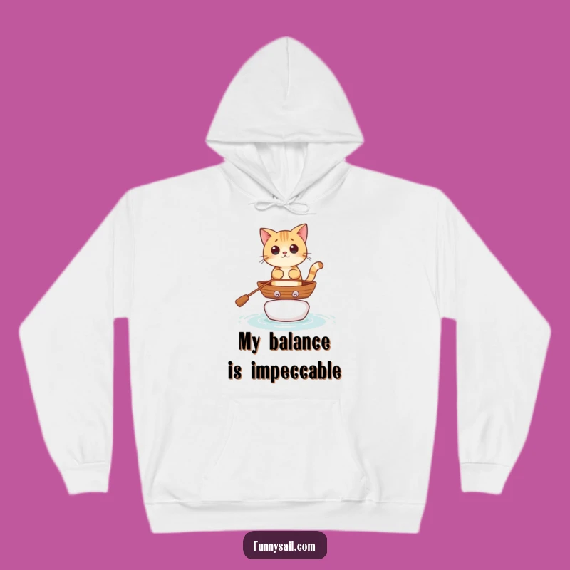Cozy Funny Cat Rowboat Hoodie: Warm Humor for Chilly Days