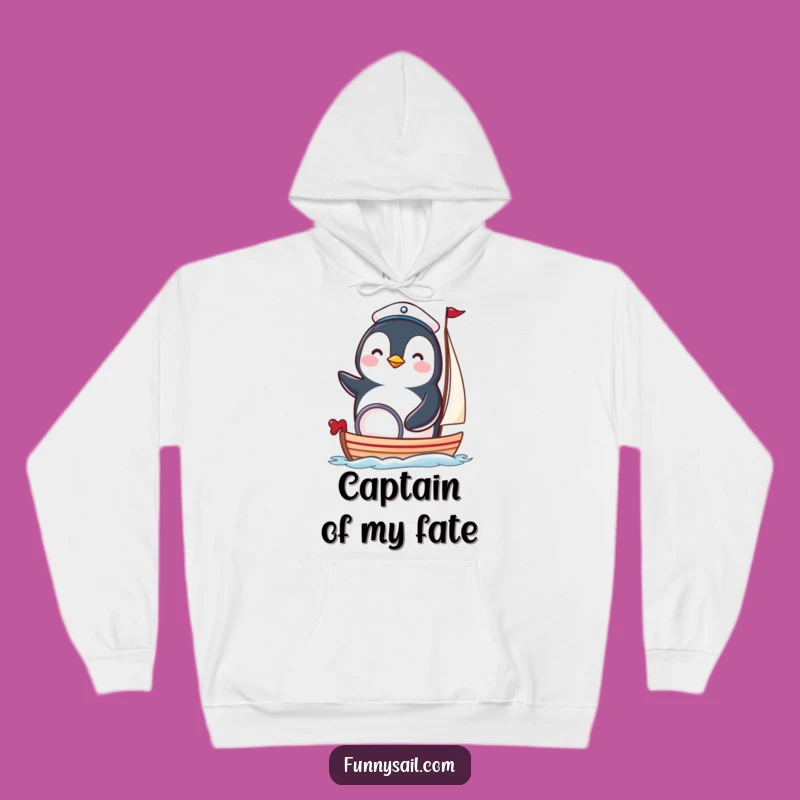 Funny Penguin Nautical Hoodie - Cozy Sailor Bird Sweatshirt Gift