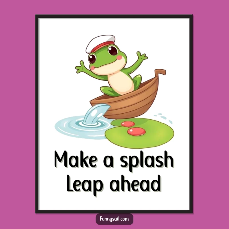 Free Printable Frog Sailor Wall Art - Funny Downloadable Pond Decor Gift