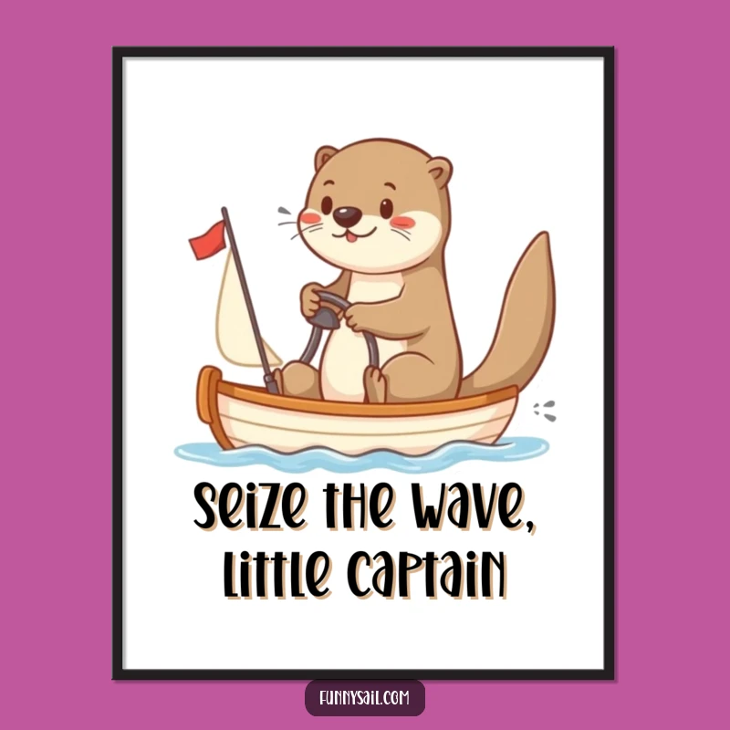 Funny Free Printable Otter Wall Art: Playful Sailor Otters Steering Adventure Downloadable Art Gift