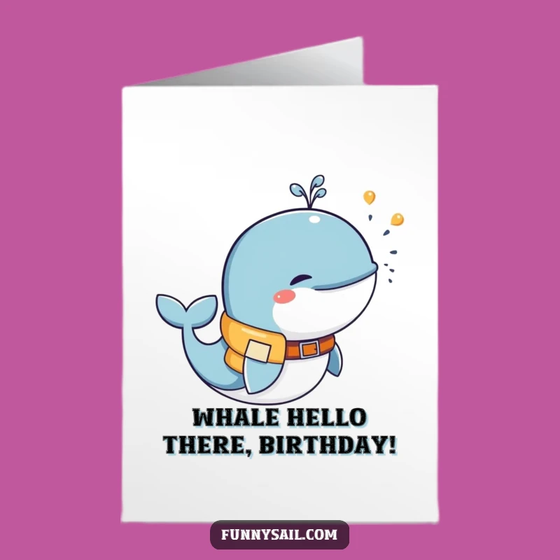 Free Printable Birthday Card: Funny Whale Life Vest Design, Easy Downloadable Gift