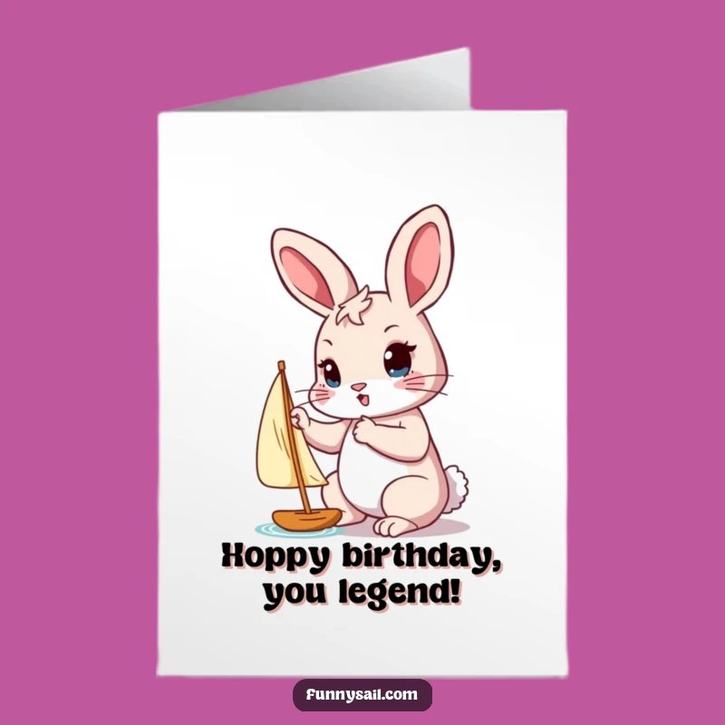 Free Printable Rabbit Birthday Card: Determined Sailor Downloadable Gift