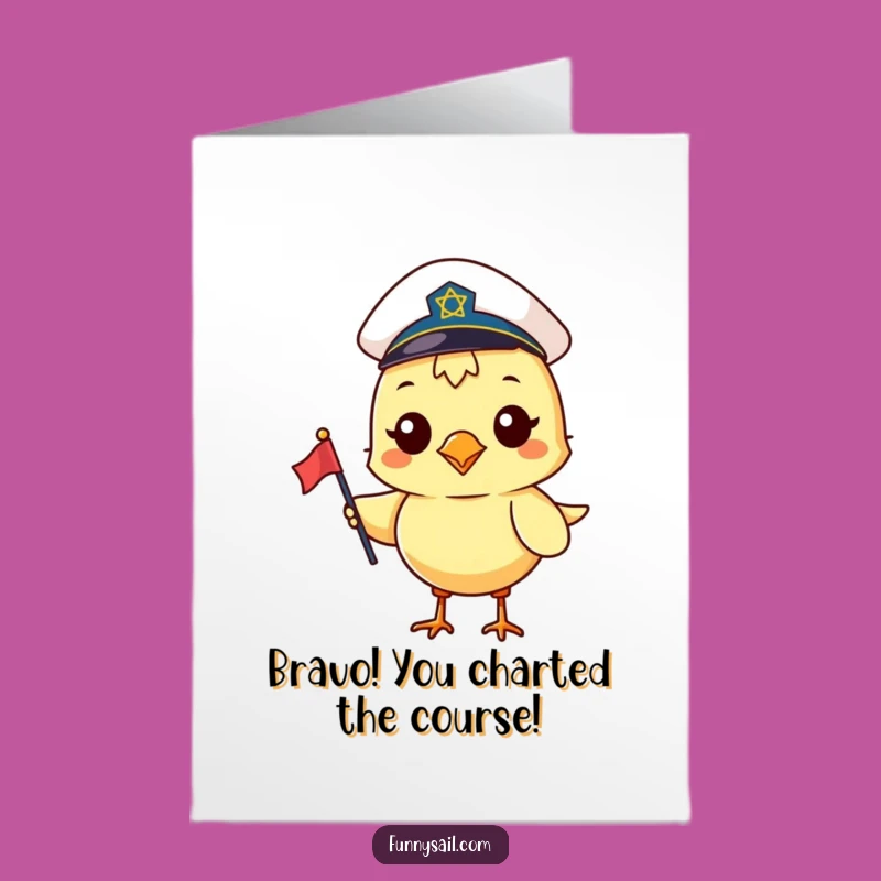 Free Printable Sailor Bird Congrats Card: Nautical Victory Downloadable Gift