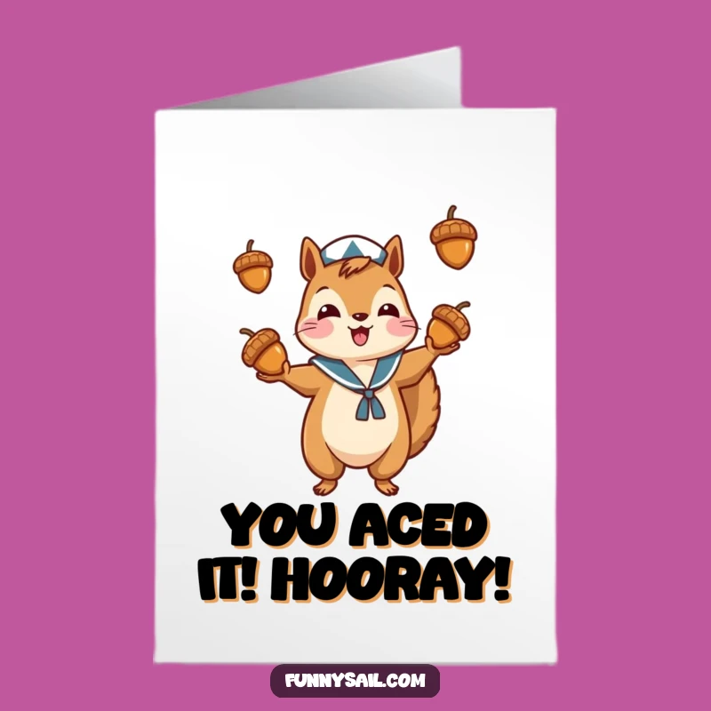 Free Printable Squirrel Juggler Congrats Card - Funny Downloadable Acorn Achievement Gift