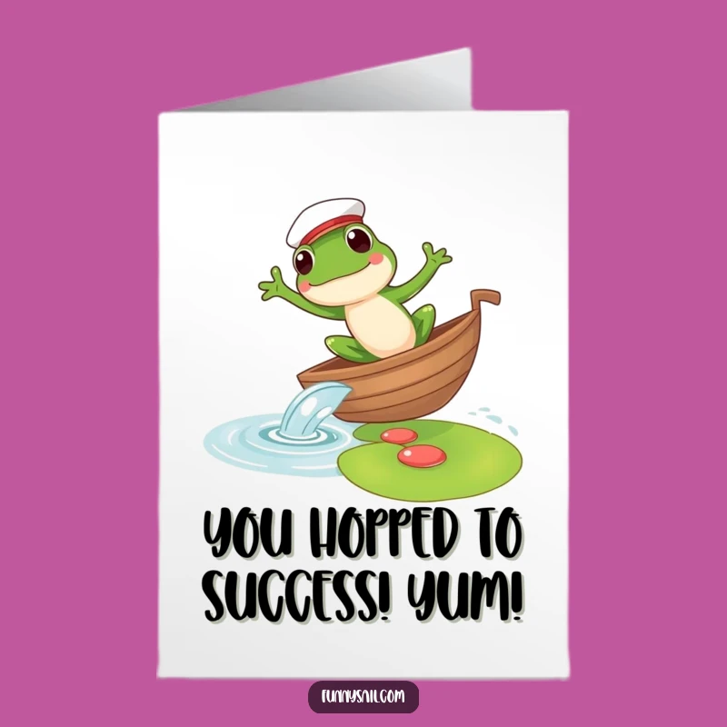 Free Printable Frog Sailor Congrats Card - Funny Downloadable Achievement Leap Gift
