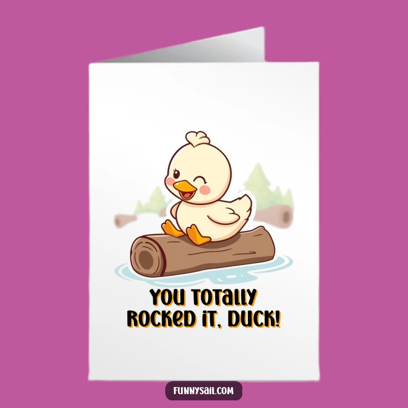 Free Printable Duck Congrats Card: Floatin' to Success Downloadable Gift