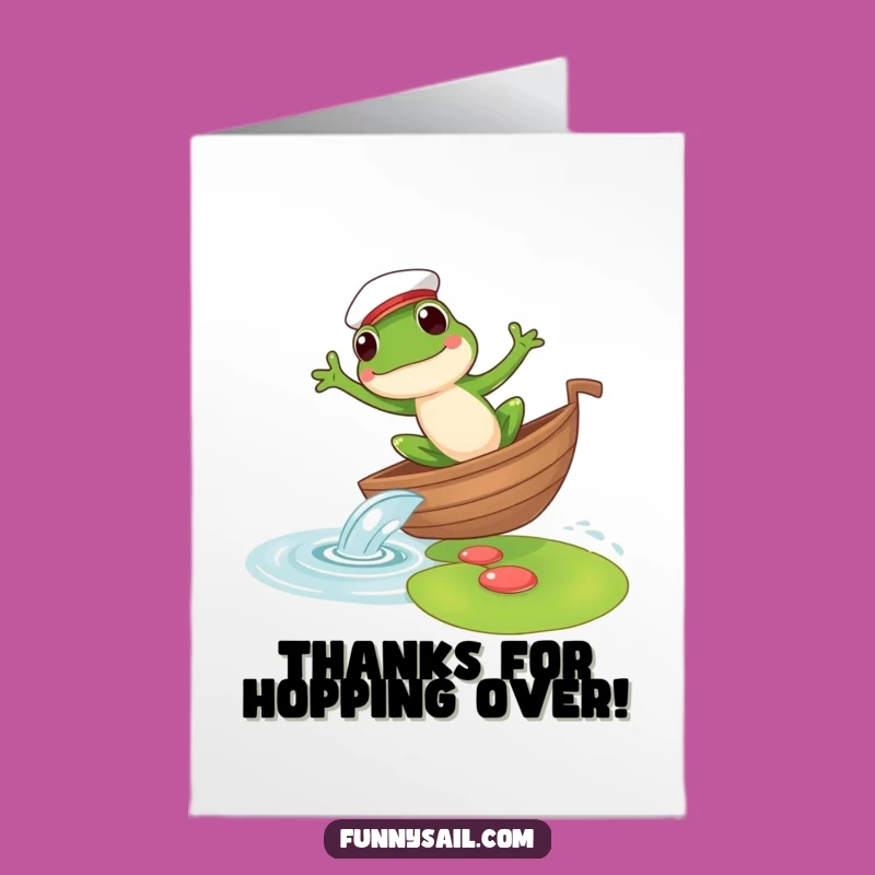 Free Printable Frog Sailor Thank You Card - Funny Downloadable Leap Appreciation Gift