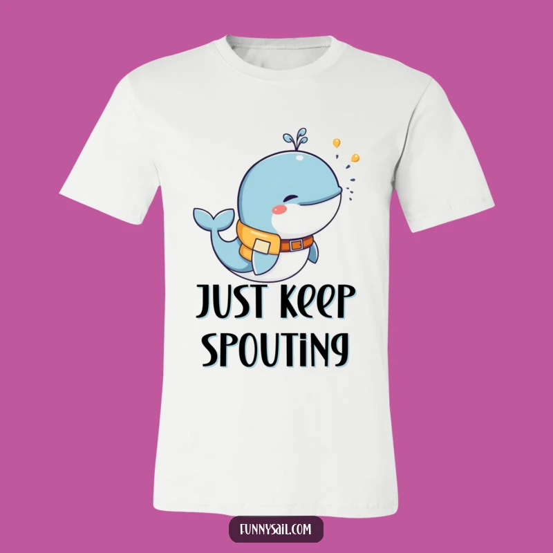 Funny Playful Whale T-Shirt - Joyful Water Spurt Graphic Tee