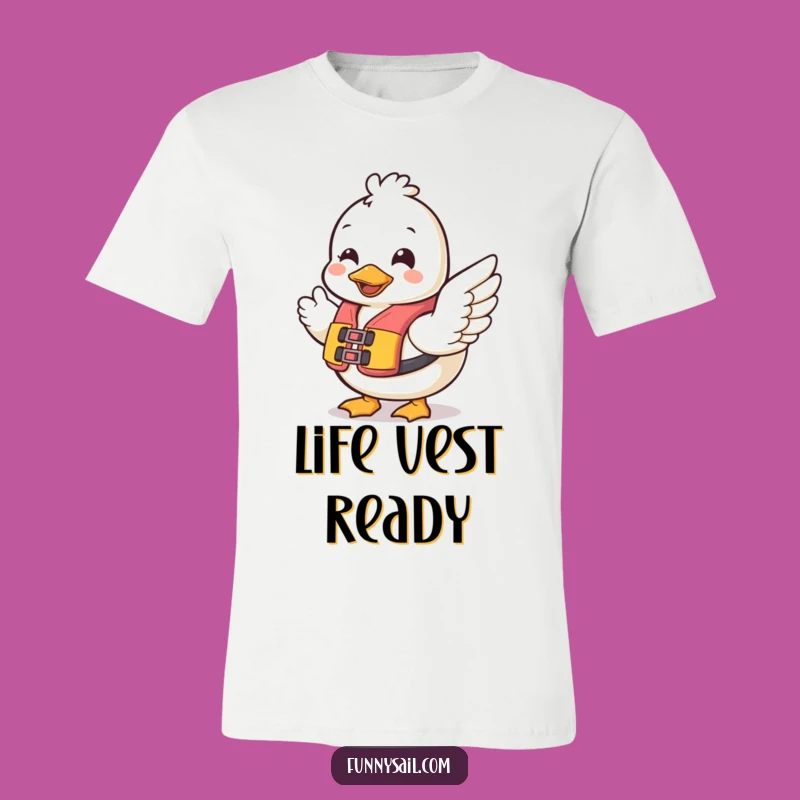 Funny Duck Safety T-Shirt: Cheerful Duck Waving Wing - Hilarious Water Fun Tee!