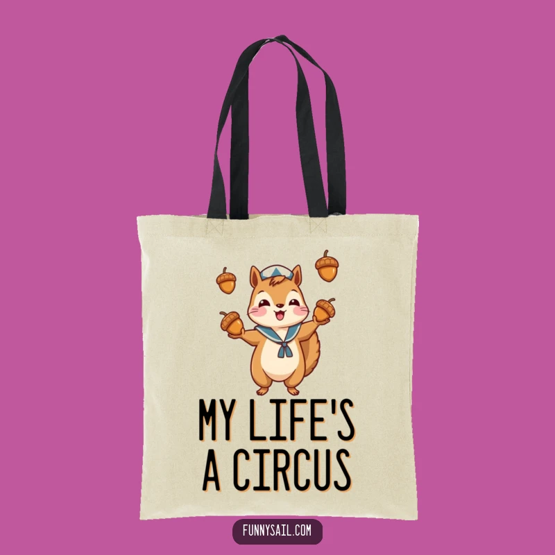 Funny Squirrel Sailor Tote Bag: Acorn Carrier, Nautical Style, Great Gift